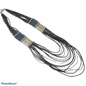 Chico's long Black multi strand layered necklace